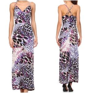 Leopard Print Maxi Dress - M